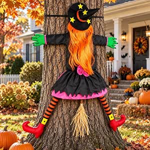 53-Inch Crashing Witch Halloween Decoration