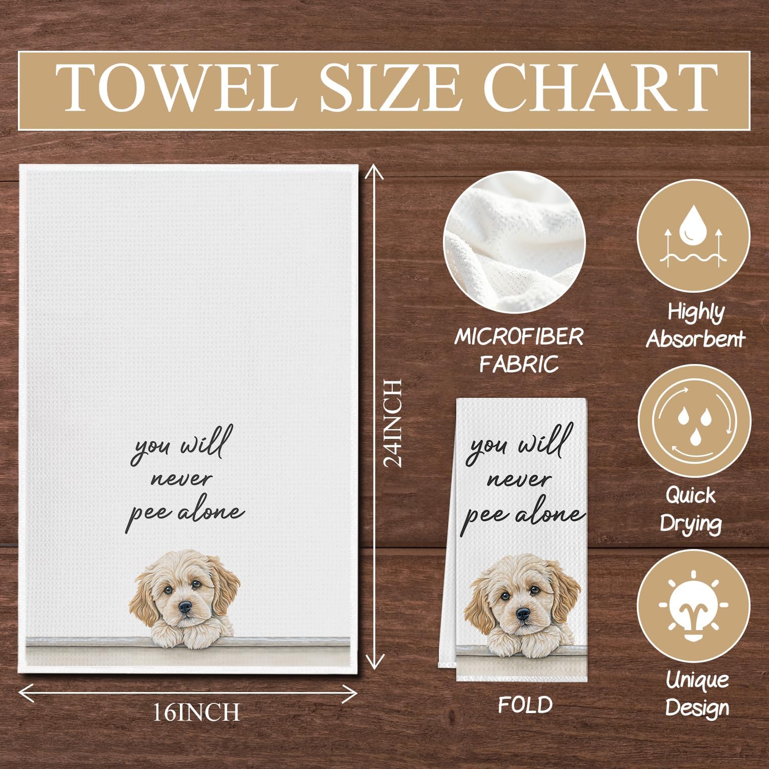 Funny Cavapoo Bathroom Hand Towels, Cavapoo Gifts Decorative Hand Towels for Bathroom Washroom, Dog Lover Mom Gifts, Funny Dog Kitchen Towels, 16x24 Inch - Image 6
