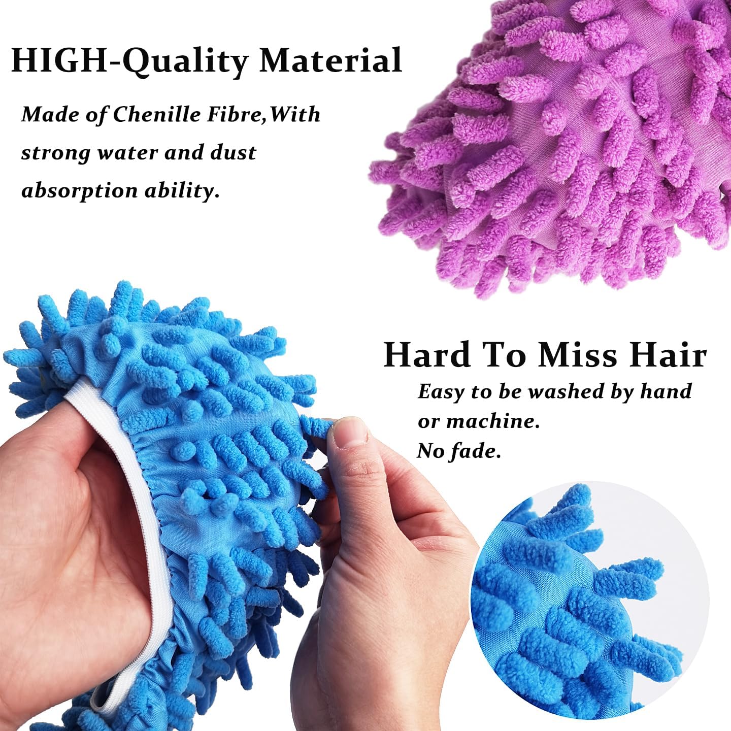 3 Pairs Shoes Cover Duster, Reusable Mop Slippers, Microfiber Dust Mops, Multi Purpose Floor Cleaning Shoes, Feather Duster for Bathroom, Office, Kitchen, House Polishing Cleaning
