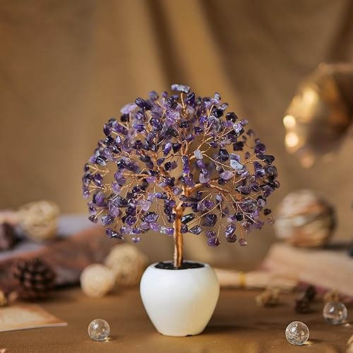 Miniatura 6 de Árbol de dinero con piedra de cuarzo transparente, árbol de dinero de cristal de chakras, árbol de la vida con base de maceta, árbol de la buena
