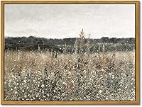 InSimSea 'Champ fleuri' Framed Canvas Wall Art, Vintage Oil Painting Print by Antoine Chintreuil, 12x16 Inch Ready-to-Hang Home Decor