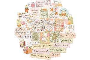 Family Vision Board Stickers: 30pc Floral Pastels for Meaningful Moments, Dream Boards & Scrapbooking