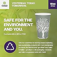 Vista 54 de CIAO! - Vaso para café con tapa de sorbo de cúpula negra, 10-24 onzas (90mm), 1000