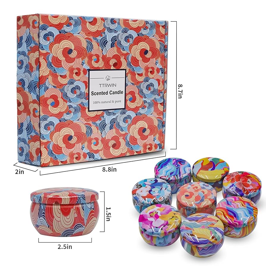 Bougie Parfumée Pomme-cannelle TTRWIN - Cire De Soja Naturelle, 200g, Pot Verre, Combustion 50h+