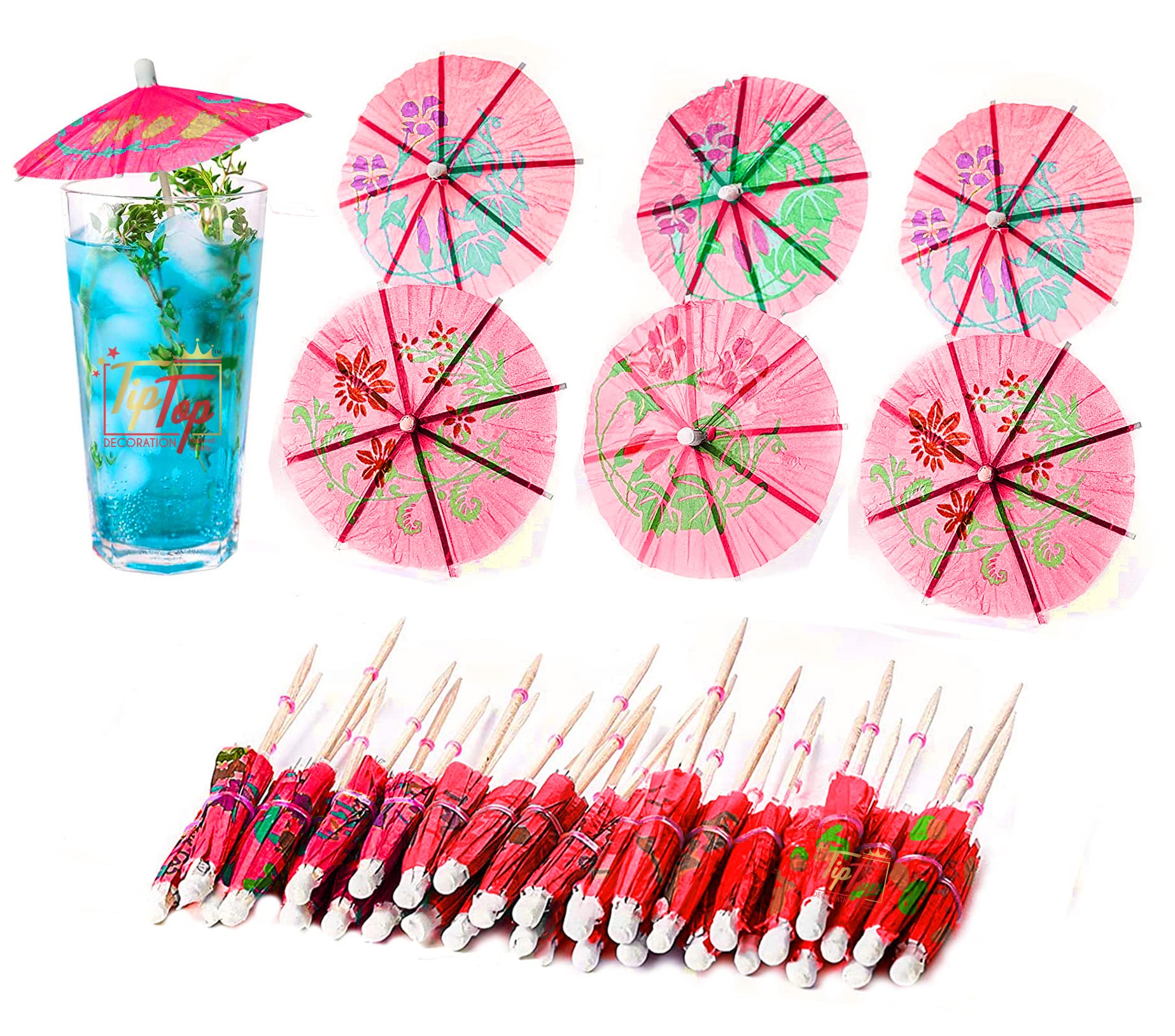 Premium Paper Folding Umbrella Tropical Hawaiian Topper Toothpicks (Pack of 10, Lemon Yellow) — Amazon image 10