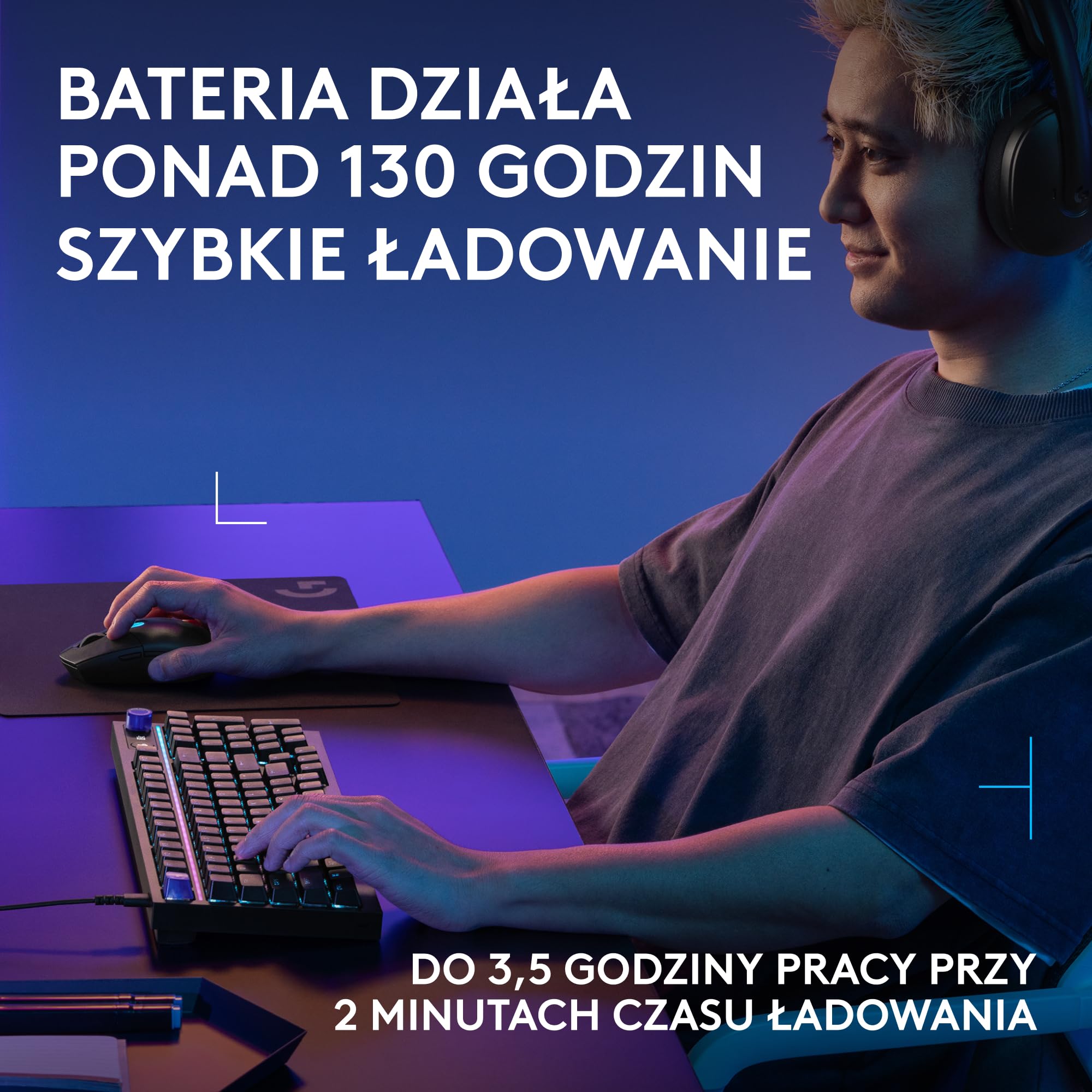 Logitech G G316 X 98, klawiatura do gier,8 kHz,wymienne sprężynujące przełączniki,konstrukcja uszczelkowa,US INT'L QWERTY+G305 X SUPERLIGHT bezprzewodowa mysz gamingowa,lekka 61 g ładowalna, PC-Czarny