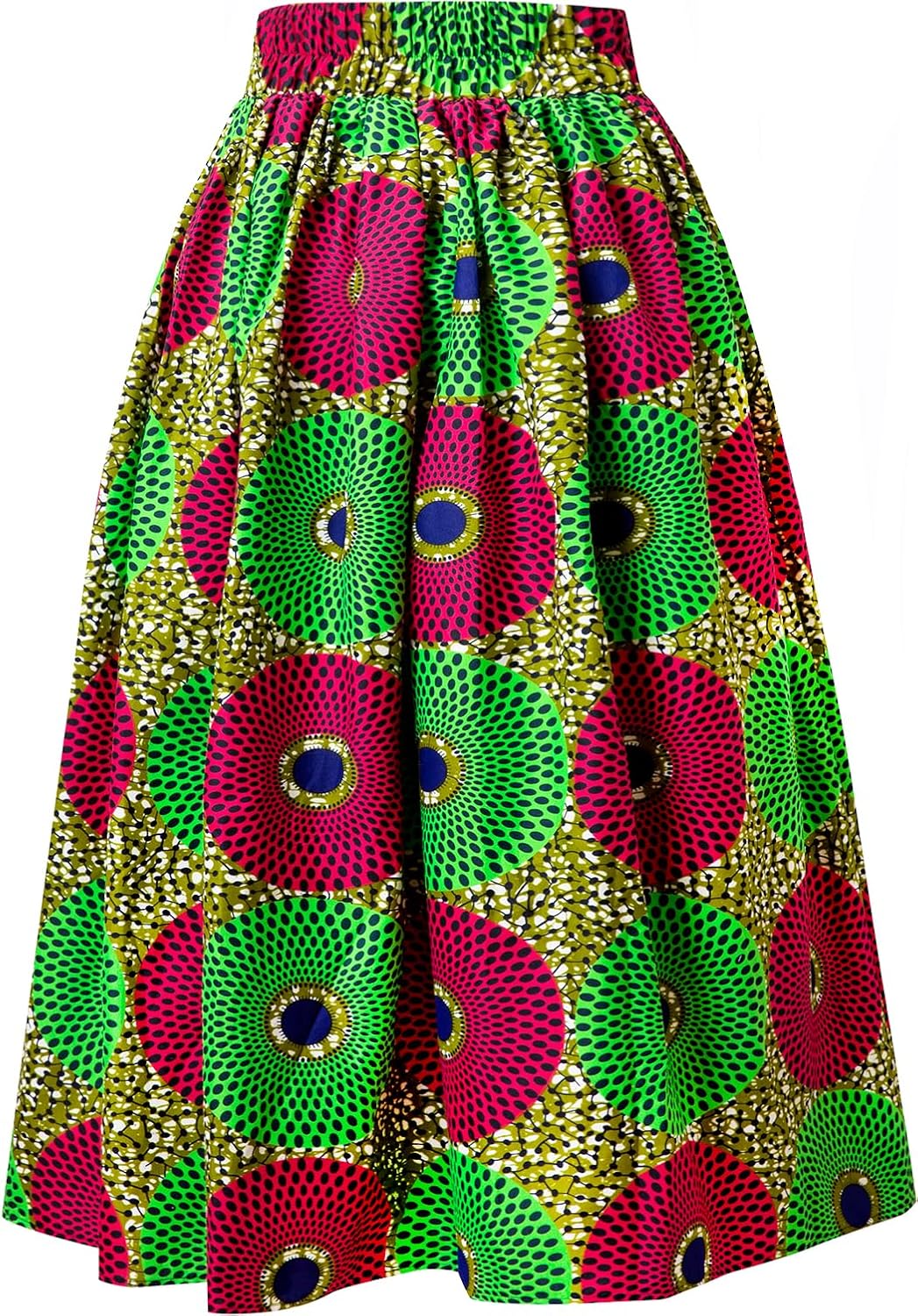 Women African Print Skirt Dutch Ankara Wax Print Full Circle Skirt - Image 2