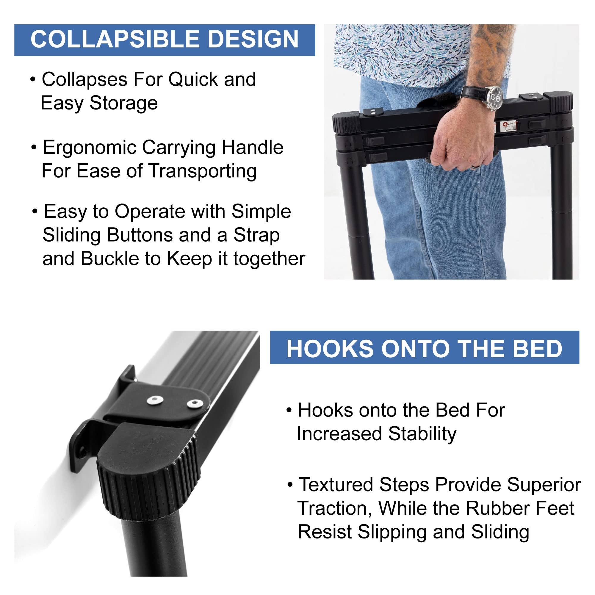 RecPro Universal Van Ladder 52 | 250lb Weight Capacity | Made in USA