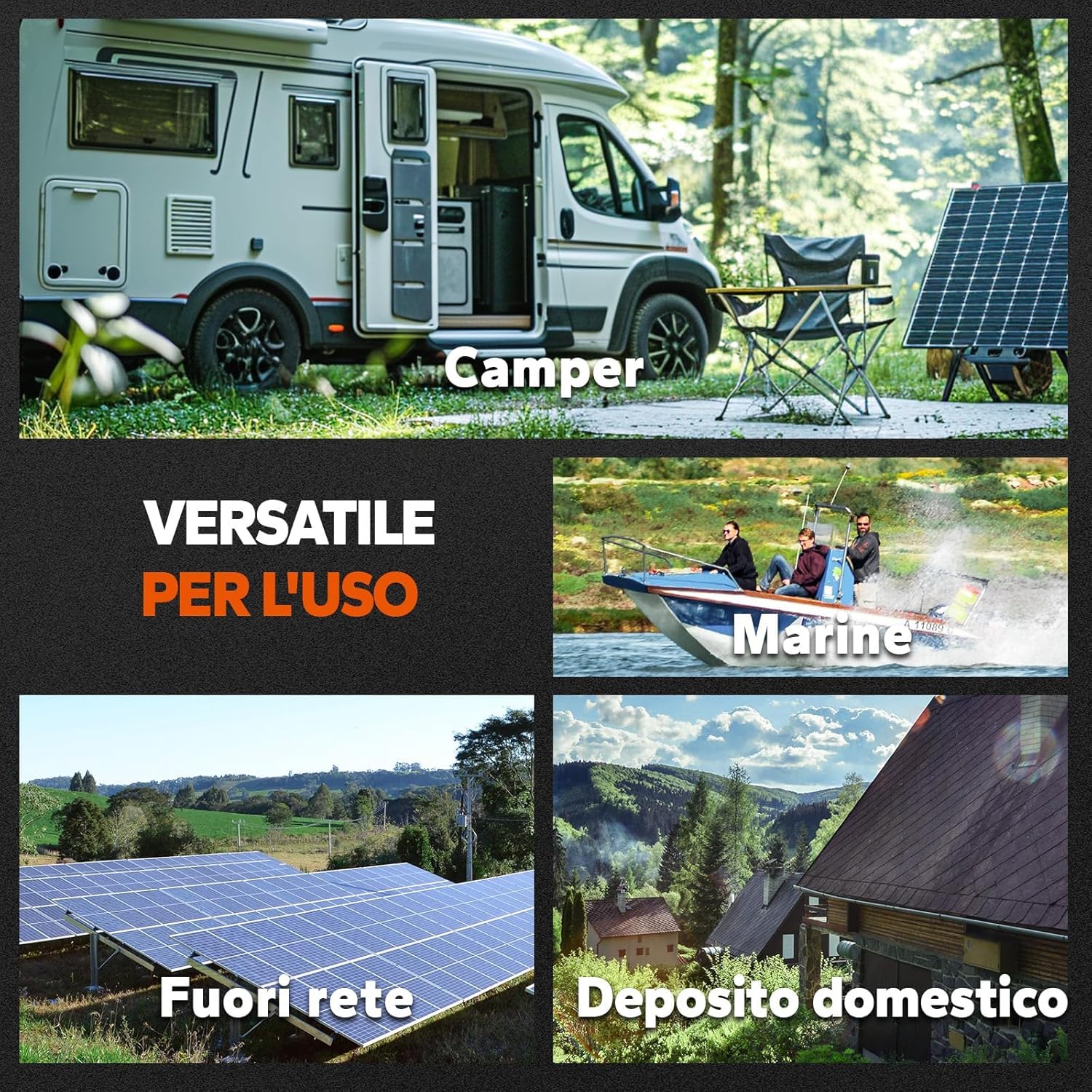 LiTime Batteria al Litio LiFePO4 12V 200Ah Plus per Camper, 4000-15000 Cicli Profondi, BMS 200A, Energia 2560Wh, Perfetta per RV, Furgone Camperizzato, Sistema Solare, Barche, Caravan, Off-grid