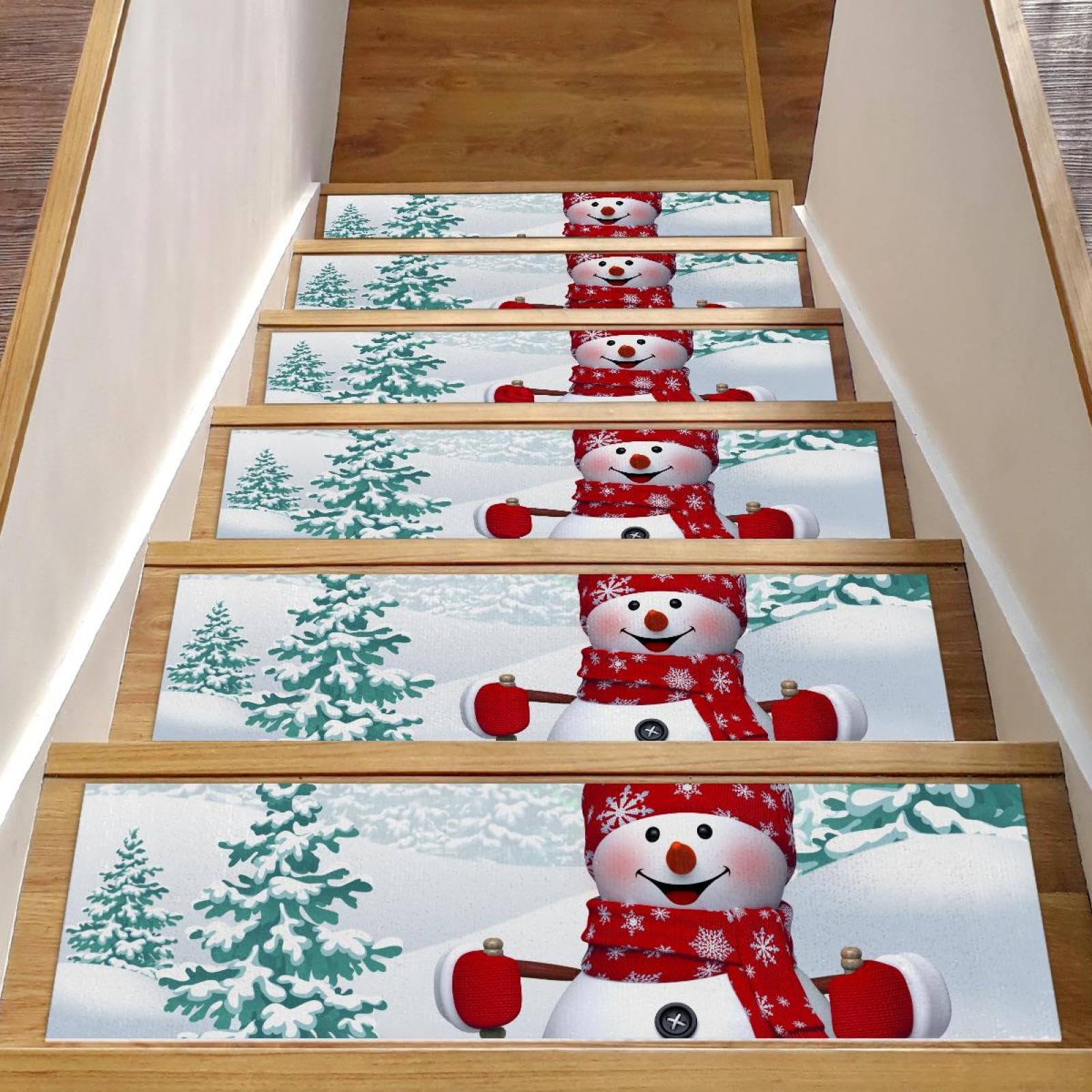 Evita resbalones en escaleras con la alfombra antideslizante de 76x20 cm con diseño navideño