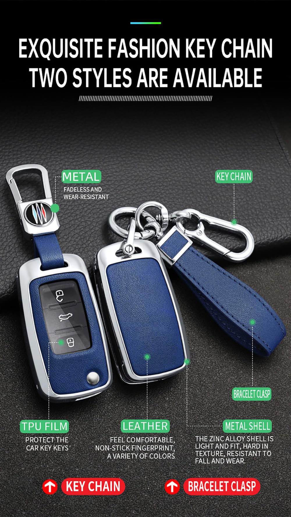 ontto Etui na kluczyki samochodowe etui ochronne na klucze 3 przyciski pasuje do VW Polo Golf 4/5/6 Multivan T5 Caddy Jetta Bora dla Skoda Superb Fabia Seat Ibiza Akcesoria Czarny