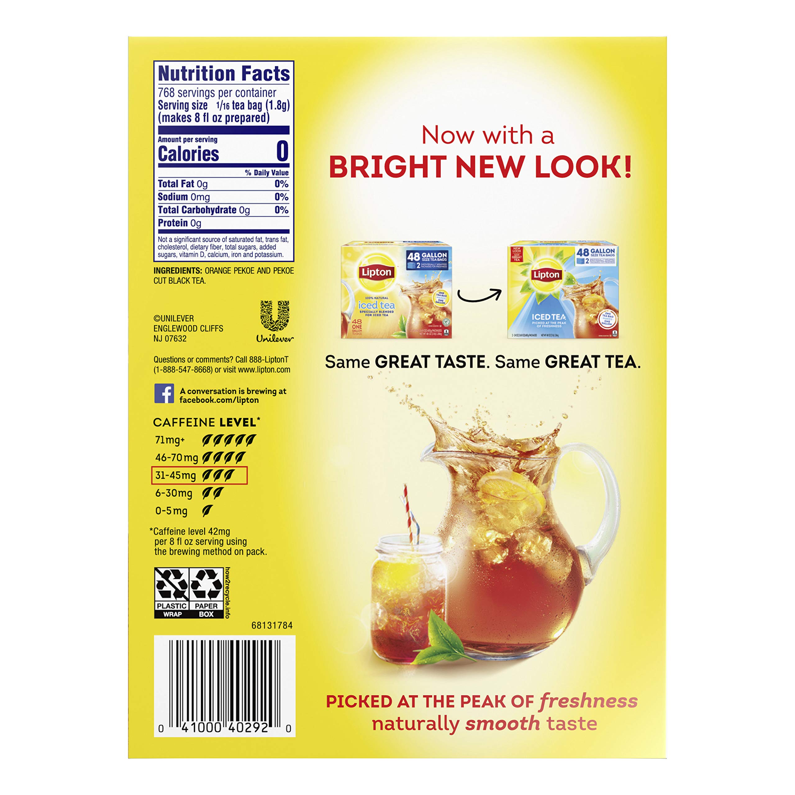Lipton GallonSized Iced Tea Bags Picked At The Peak of Freshness
