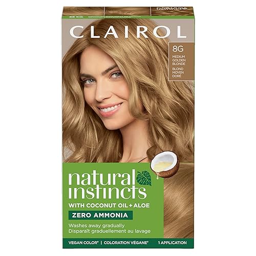 Clairol Natural Instincts - Tinte semipermanente para el cabello, color rubio dorado medio 8G, paquete de 1 unidad