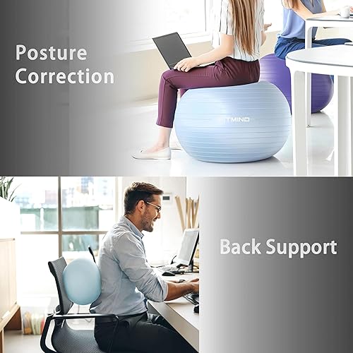 Miniatura 3 de Exercise Balls Set 22-30 Inch & 9 Inch, Small Pilates Ball with Pump, Pregnancy Ball for Women, Yoga Balls for Exercise, Small Exercise Ball for