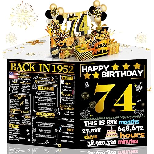 Miniatura 106 de Joycard Tarjeta de cumpleaños número 42 para mujeres y hombres, regalo de feliz cumpleaños 3D desplegable para ella y él, divertidas decoraciones