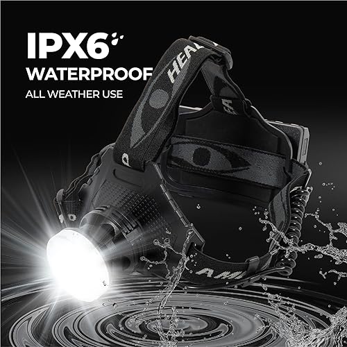 Miniatura 6 de BLIKZONE Faro LED, equipo y equipo de pesca, manos libres al aire libre para trabajar en reparaciones de automóviles, luz de campamento, caminar por