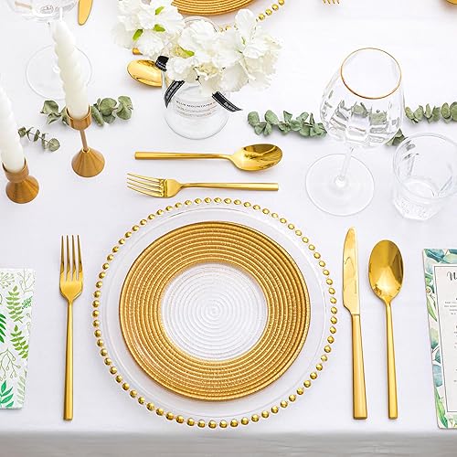 Miniatura 5 de Juego de cubiertos dorados KINGSTONE, juego de 20 piezas de cubiertos forjados de acero inoxidable premium, servicio para 4, para cocina, hogar