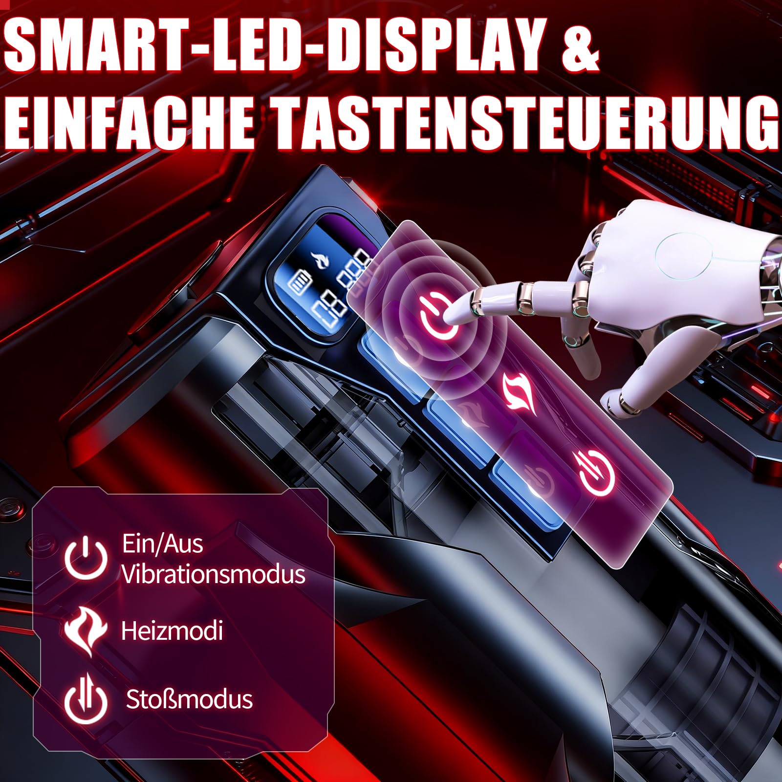 Masturbieren für Männer Masturbator, Sex Spielzeug für die Männer - Realistisches Po-Design, Taschenmuschi Masturbatoren mit Heizfunktion & 10Vibrationsmodi 7Stoßmodi, Sexspielzeug Penispumpe