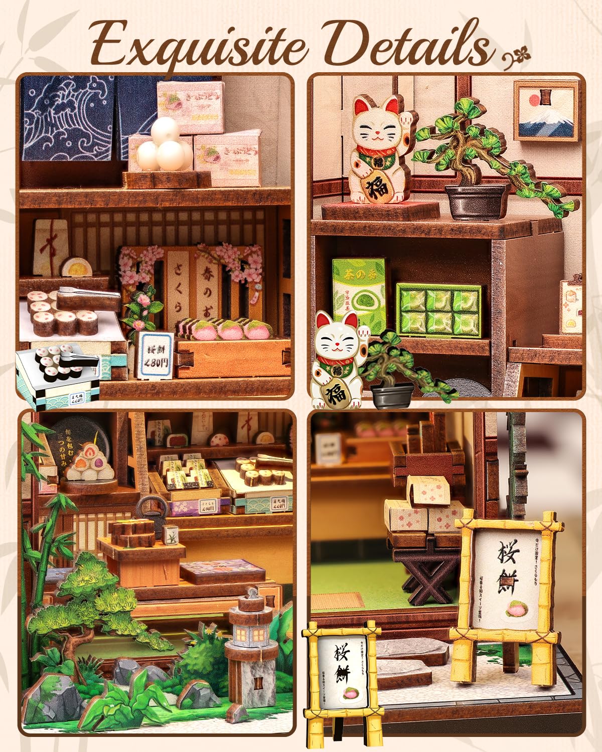 Cutefun Book Nook Japan - DIY miniatuur huisset voor volwassenen, 3D boekenplank puzzels plank decor, geweldig cadeau voor boekenliefhebbers vanaf 14 jaar (Japanse supermarkt