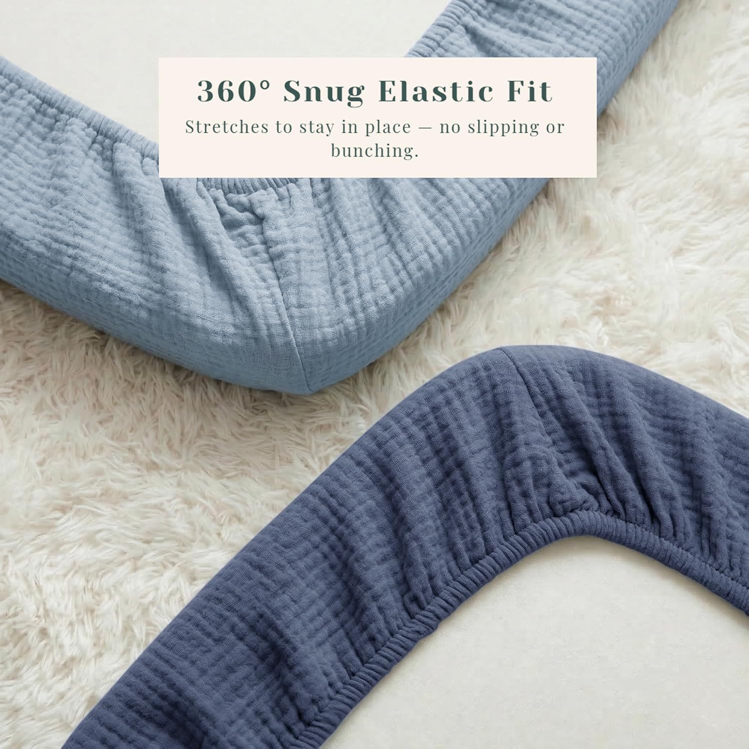 Muslin Bedside Sleeper Bassinet Fitted Sheets, 3 Pack Cotton Baby Sheet for Boys & Girls, Soft, Compatible with Baby Delight, Dream On Me, AMKE and Other Rectangle Mattress (Nightfall Blue)