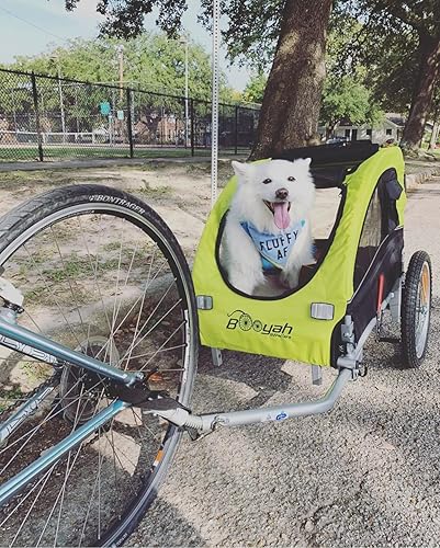 Miniatura 8 de Booyah - Cochecito de perro mediano y remolque de bicicleta para mascotas con suspensión, color negro