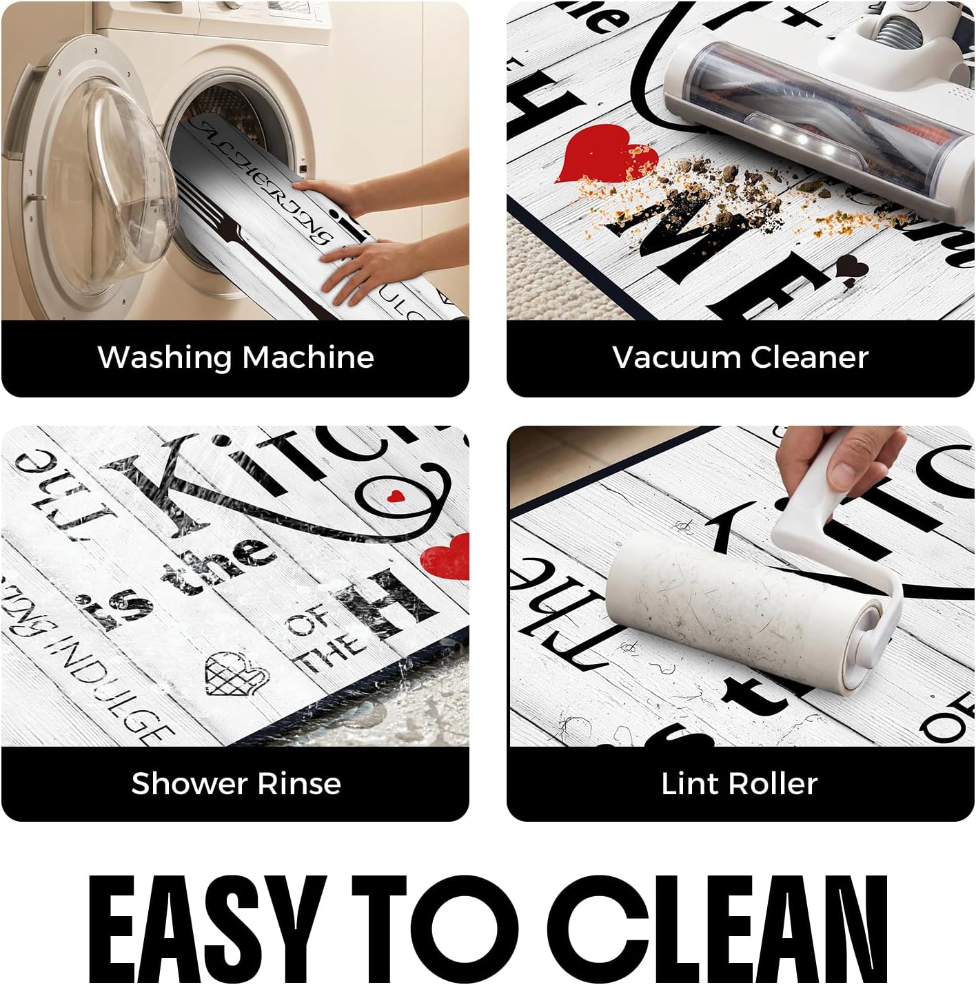 Kitchen Rugs and Mats Set, 2 Absorbent Stain Resistant Kitchen Runner, Kitchen Rugs Non-Slip Washable, Floor Mats for Kitchen Sink & Laundry & Modern Home Decor (17"x47" + 17"x30")