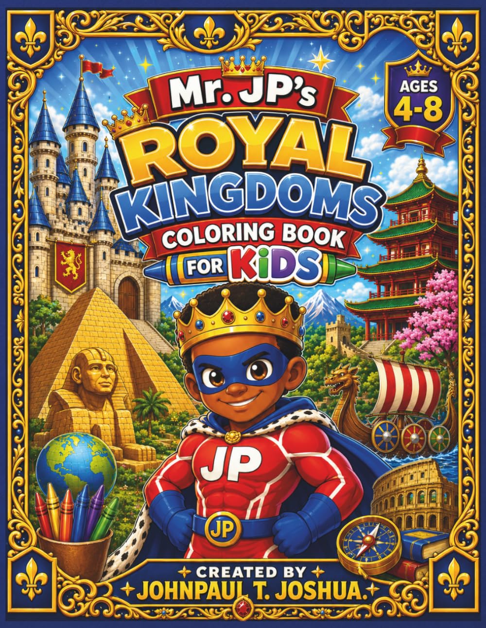 Mr. JP's Royal Kingdoms Coloring Book for Kids: Real-World History & Nature Adventures for Ages 4-8 - Bold Outlines & Large Coloring Pages (Learning Adventures with Mr. JP)