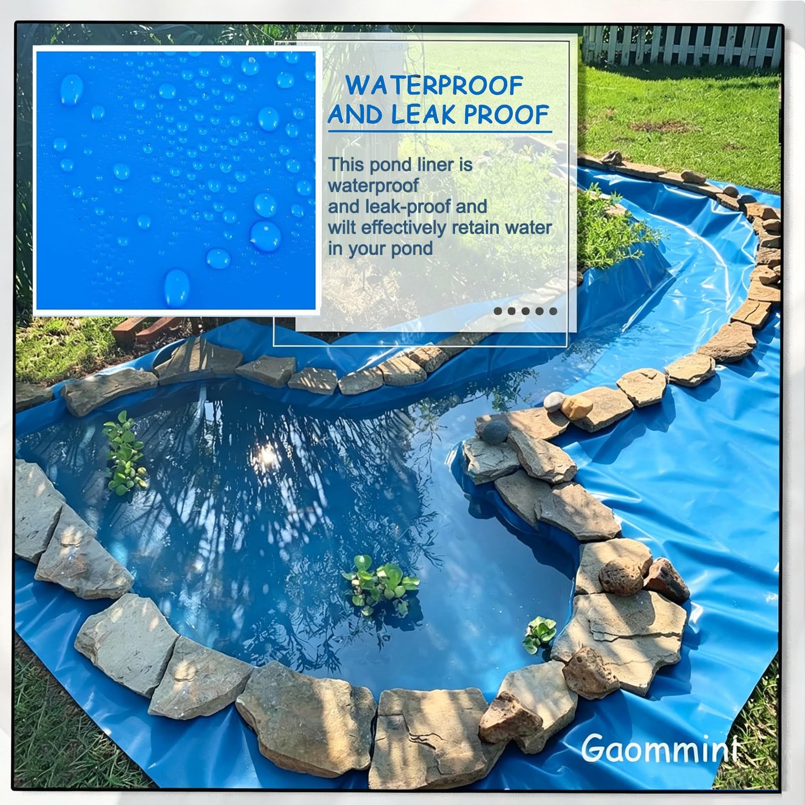 4x5m 5x6m 6x8m Blaue Unterlage Flexible Teichfolie für Wasser Gartenteich im Freien Plane Teichunterlage | Fischbecken-Dichtungsfolie, Membran, Polyethylen-Kunststofffolie(7x10m)