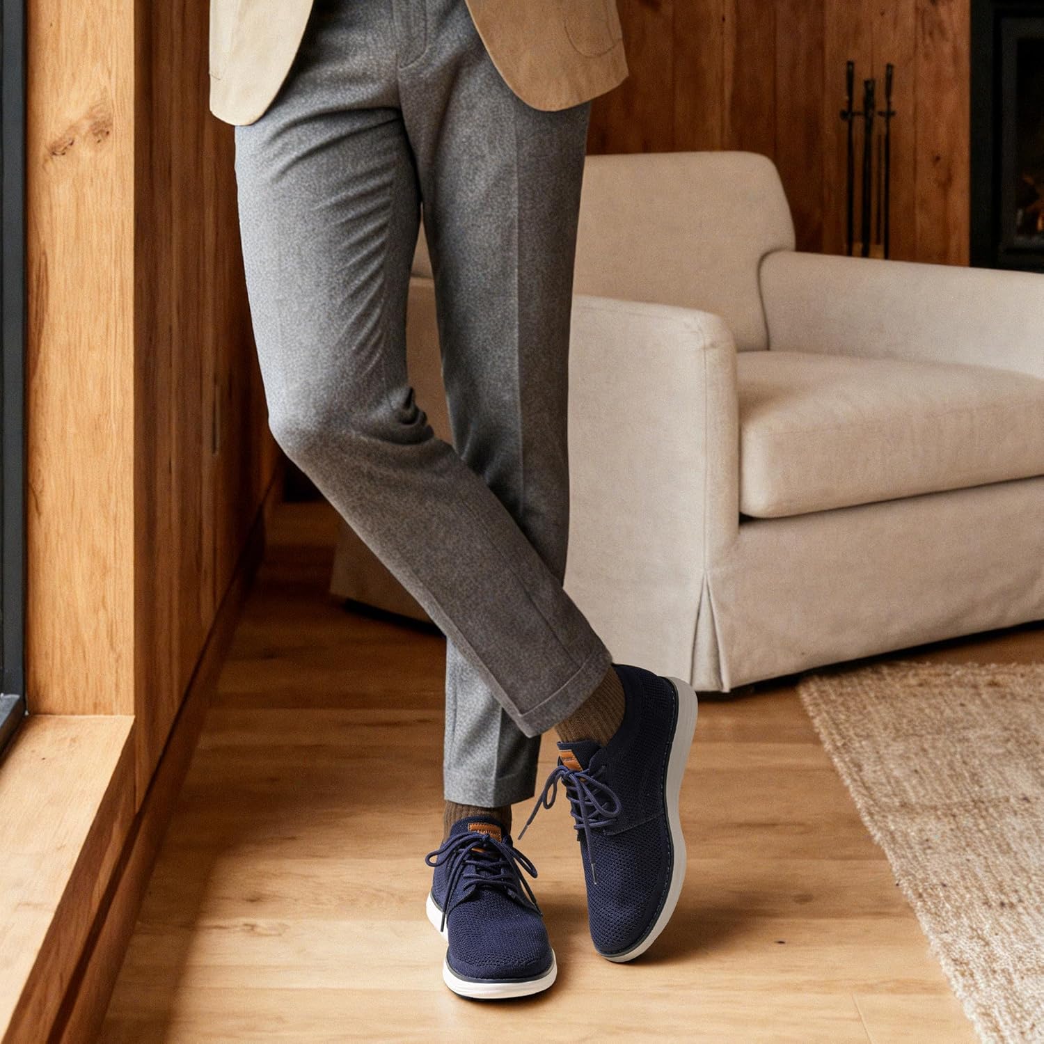 Bruno Marc Men's KnitFlex Breeze Mesh Sneakers Oxford Lace-up Lightweight Casual Walking Shoes - Image 3