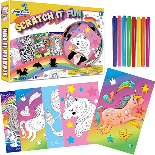 Bloc de arte para colorear para rascar, kit de tablas para rascar arco iris, juego de arte para raspar y color, relleno de calcetines para niñas,