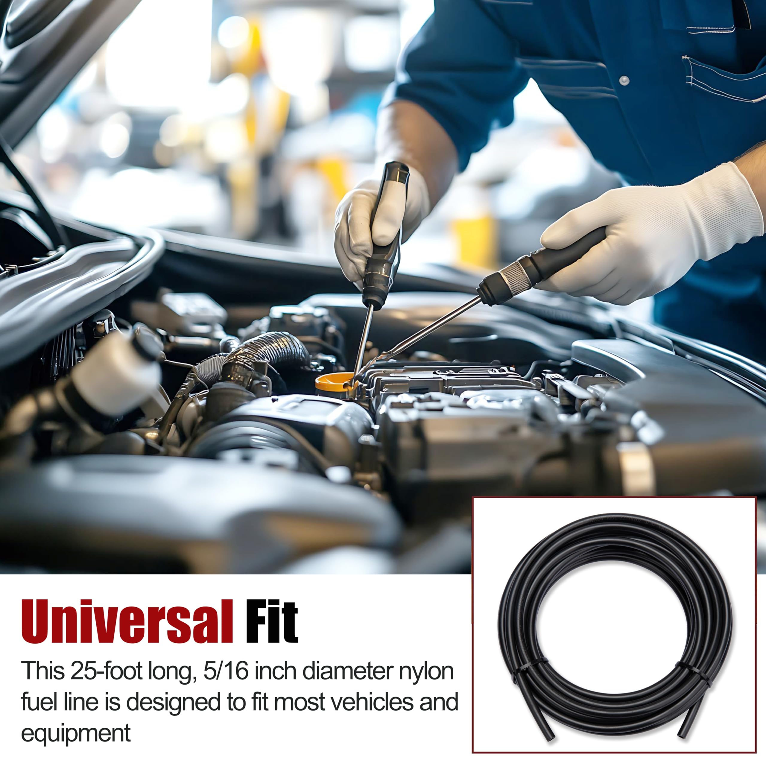 Nylon Fuel Line Universal Fit 800-071 25 Feet Of 5/16 In