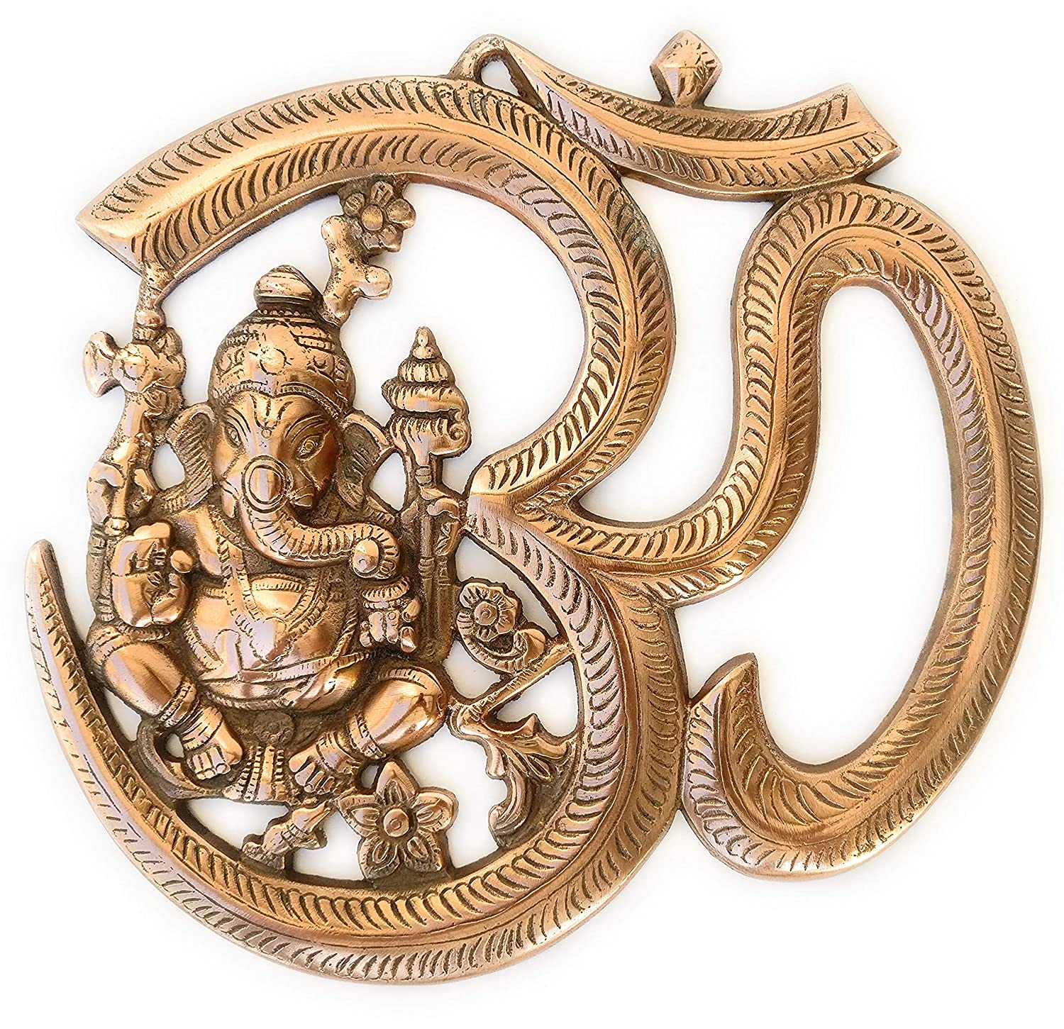 EtsiBitsi Designer Golden Om Ganesh Wall Hanging, Elegant Wall Hanging