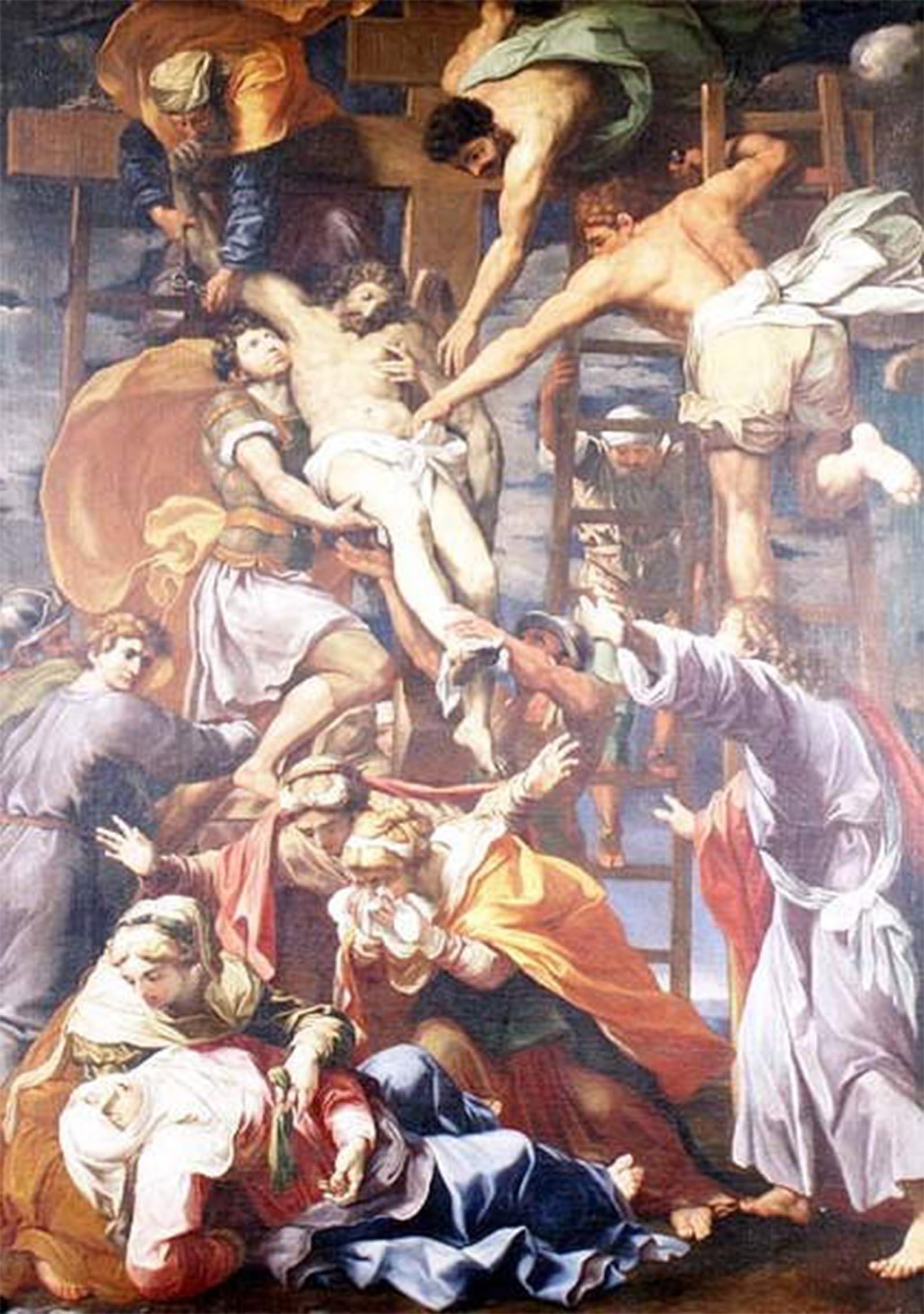 Tableaux impression Descente de croix de Domenichino affiche vintage 60x90cm