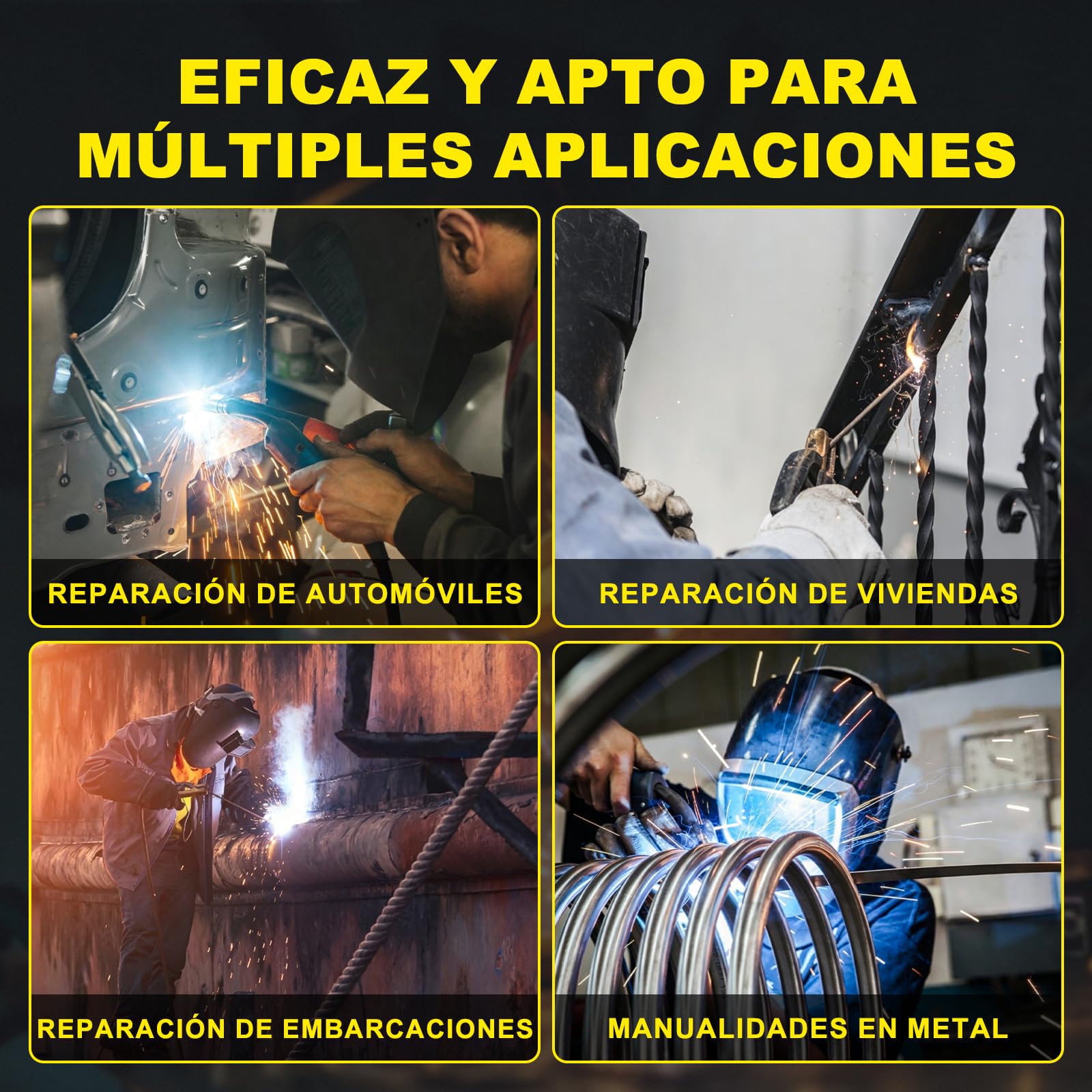 Haxiaoer 145A Soldador de Hilo Continuo Sin Gas 3 en 1 Máquina de Soldar MIG con ARC/Flux MIG/Lift TIG, Pantalla LED Digital Inteligente, Soldador Inversor Compacto