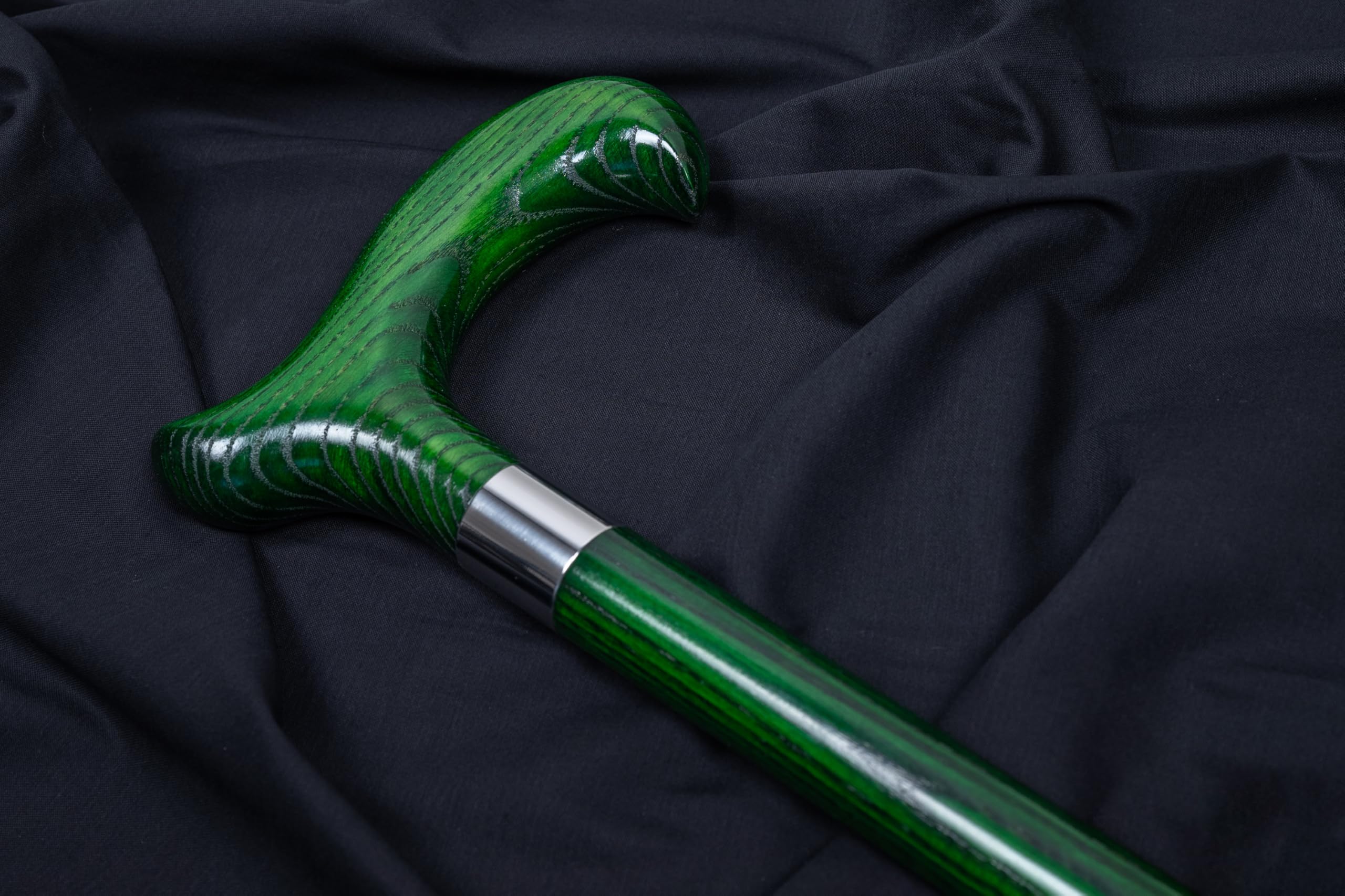 Dr. Watson Classic Derby Walking Stick – Handcrafted Ash Wood Cane with Polished Stainless Steel Collar