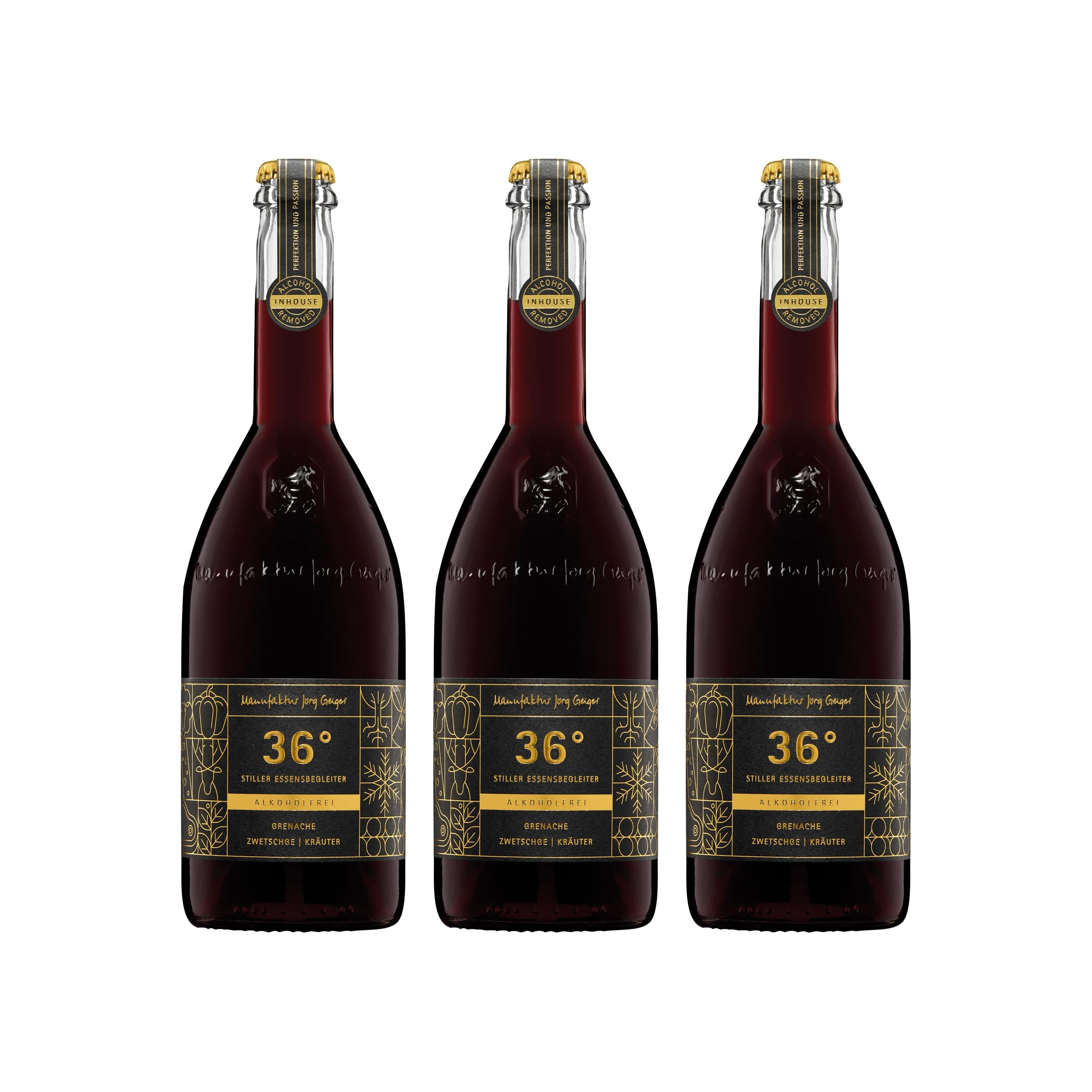 Manufaktur Jörg Geiger 36 Grad Grenache Alkoholfreie Getränke trocken Deutschland inkl. FeinWert E-Book (3 x 0.75 l)