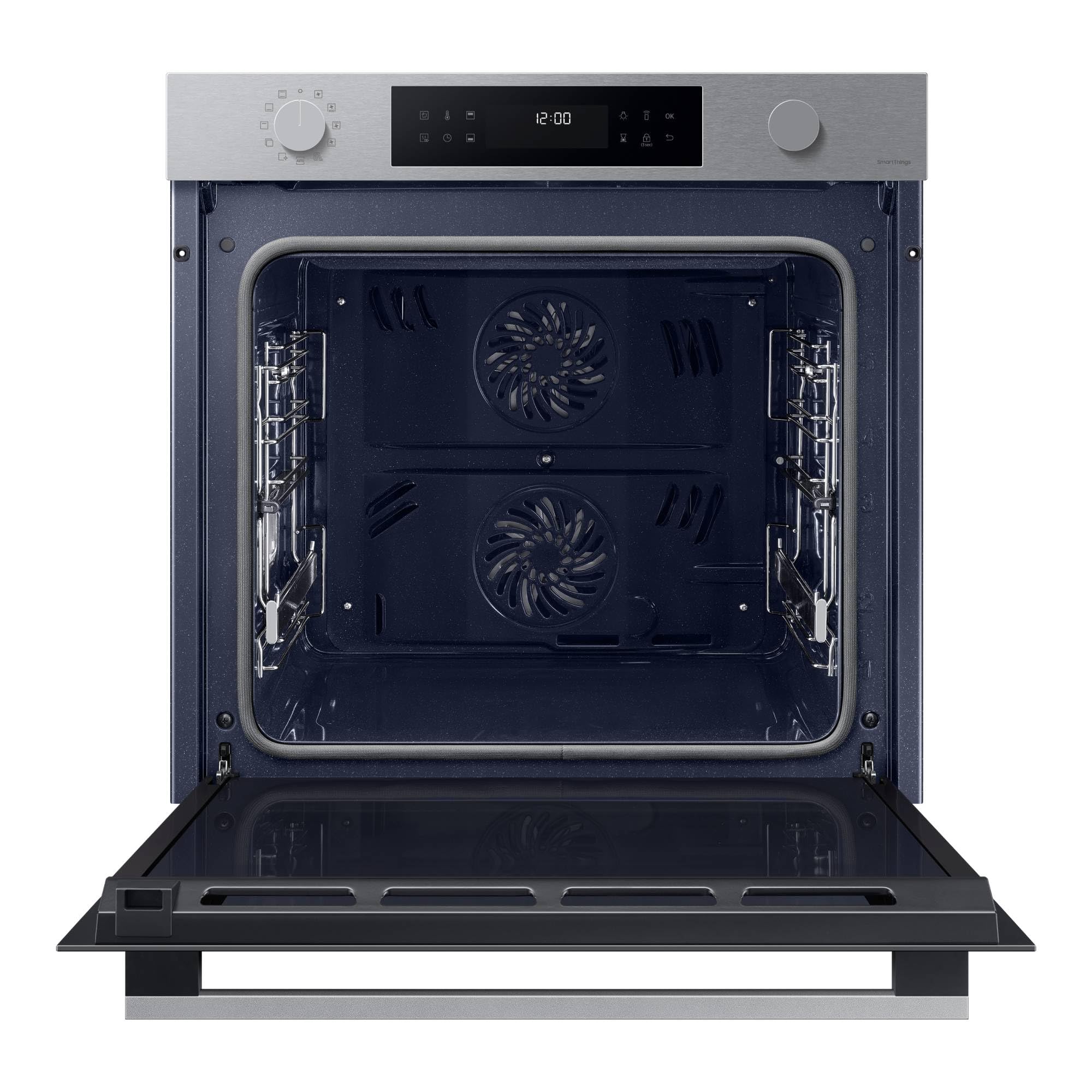 Samsung NV7B4450VAS/U1, Horno Pirolítico 76L, Multifunción, Dual Cook, Negro, Clasificación Energética A+ [Clase de eficiencia energética A+] | Dos cavidades independientes para cocinar dos platos a la vez, Función WiFi con SmartThings, Limpieza pirolític