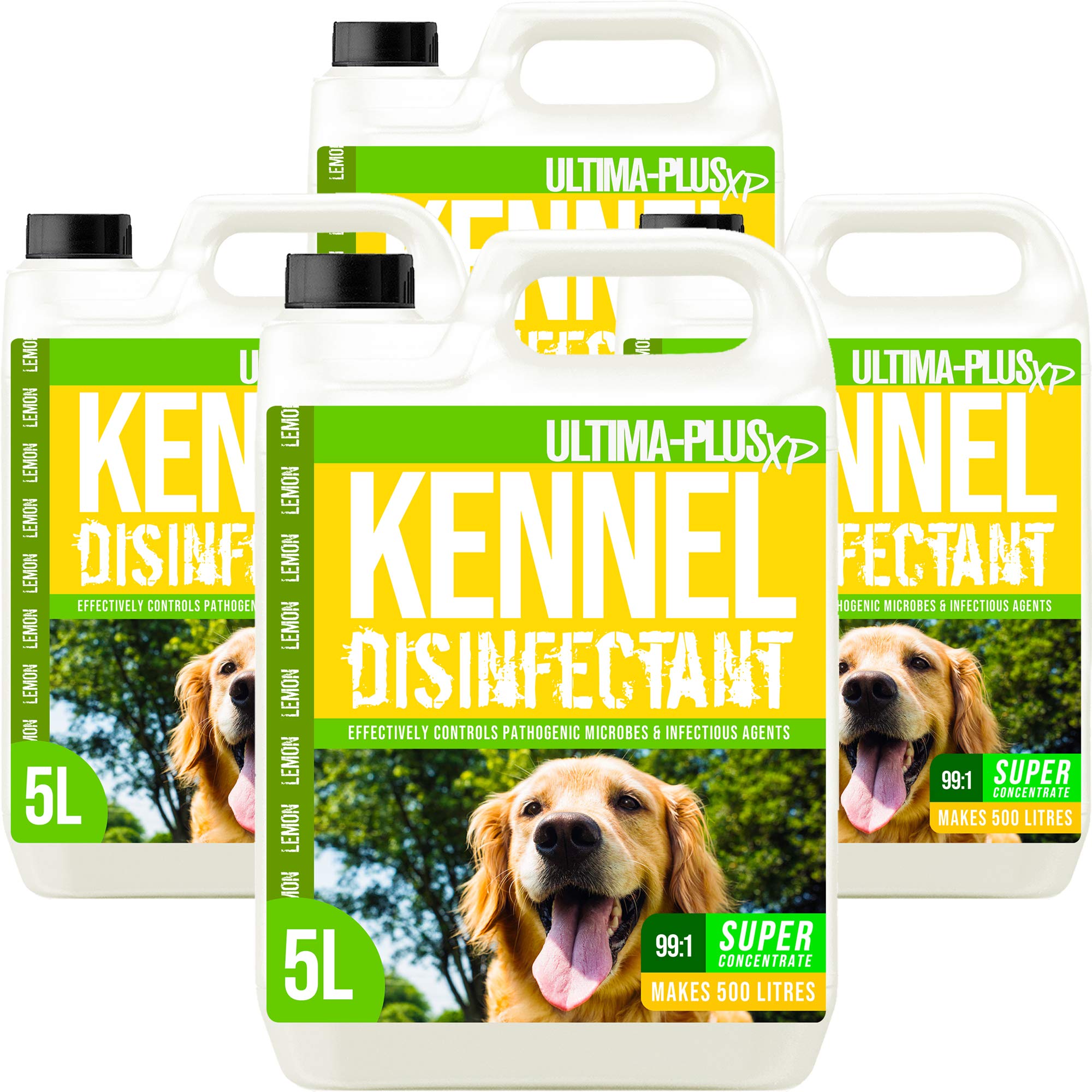 ULTIMA-PLUS XP Kennel Kleen - Disinfectant, Cleaner, Sanitiser & Deodoriser, Concentrated Formula, For use in Kennels, Catteries, Hatches and More! (Lemon Fragrance, 20 Litres)