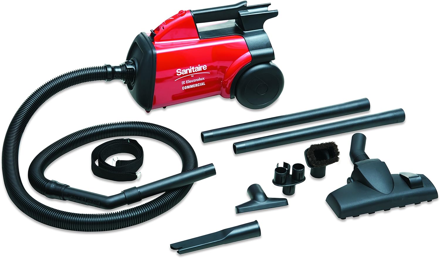 Red Aluminum Canister Vacuum Cleaner with HEPA Filter
