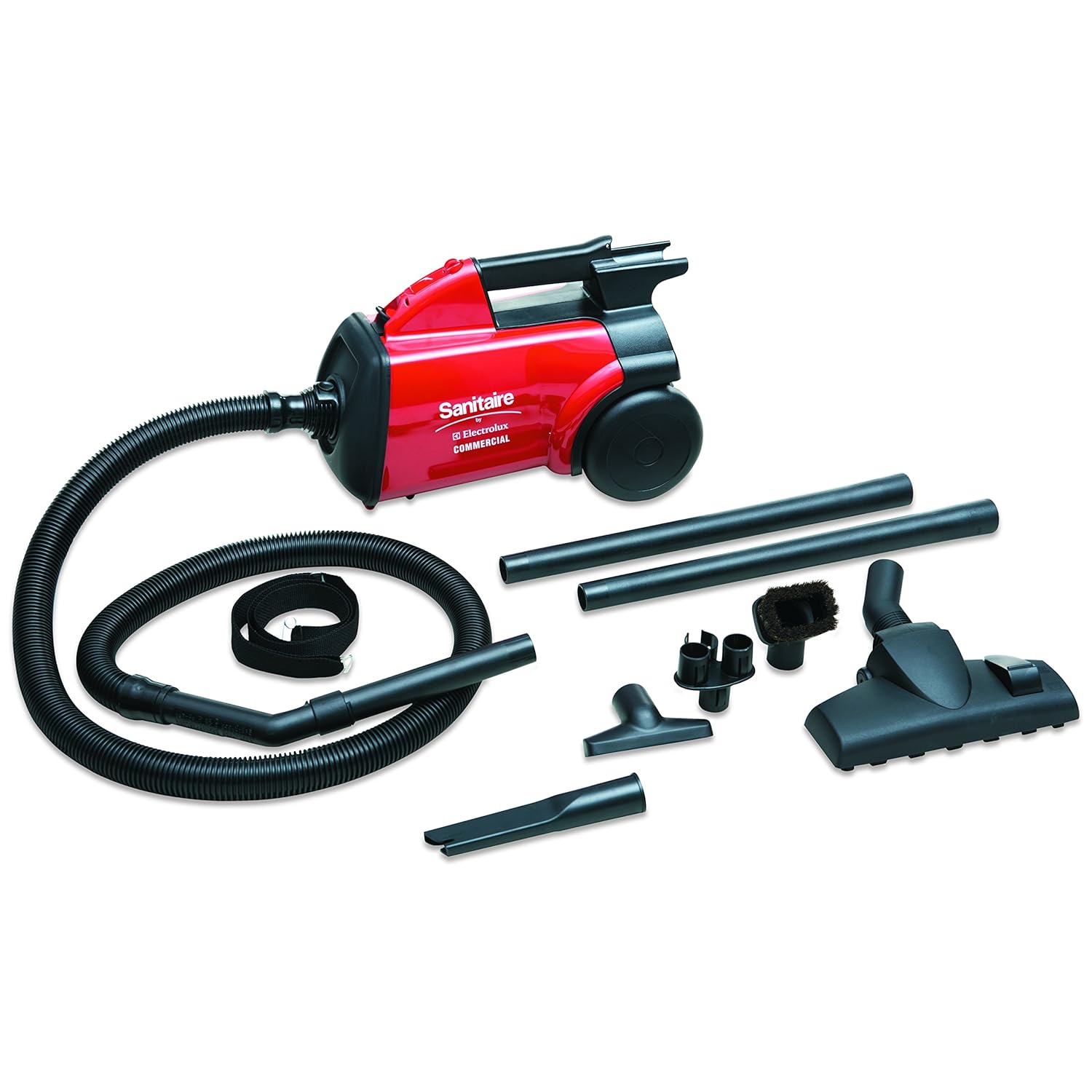 Red Aluminum Canister Vacuum Cleaner with HEPA Filter