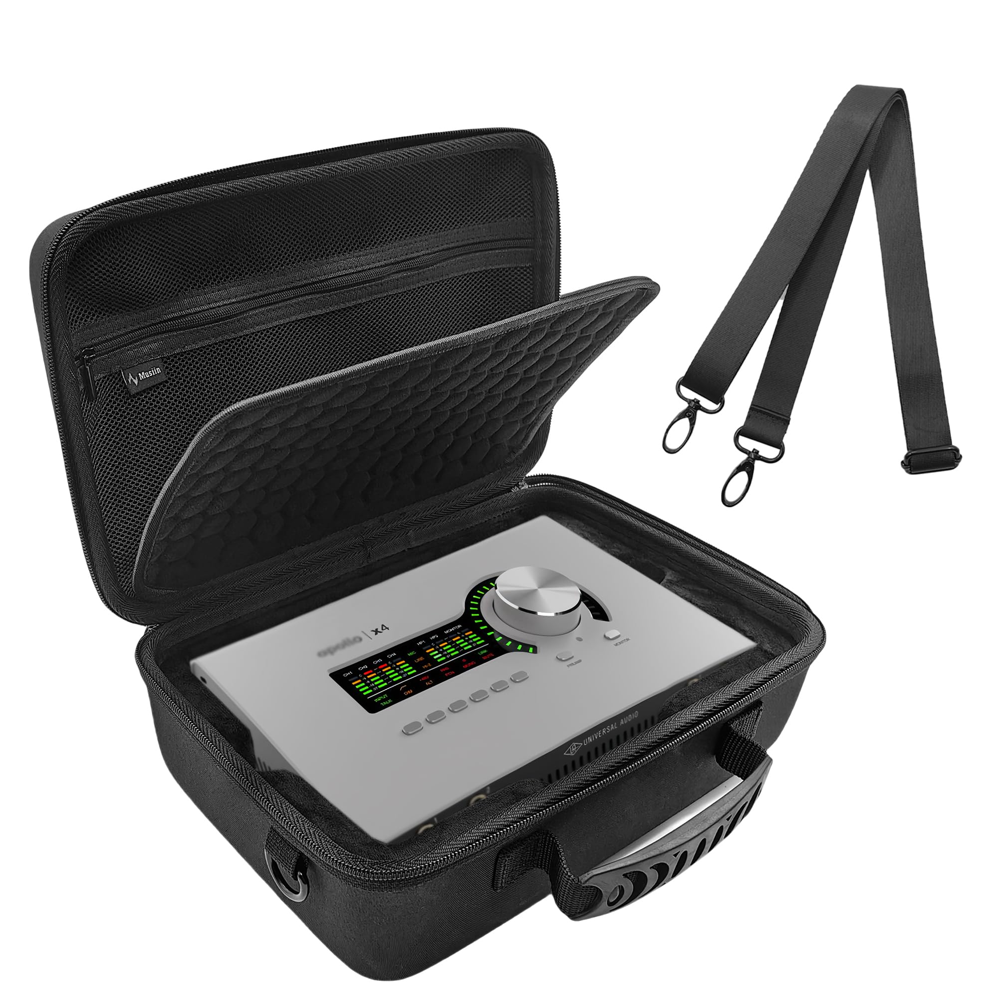 Musiin Audio Interface Case Compatible with Universal Audio Apollo x4 Gen 2 Essentials with Strap UA Apollo x4 Heritage Edition Daily Protection