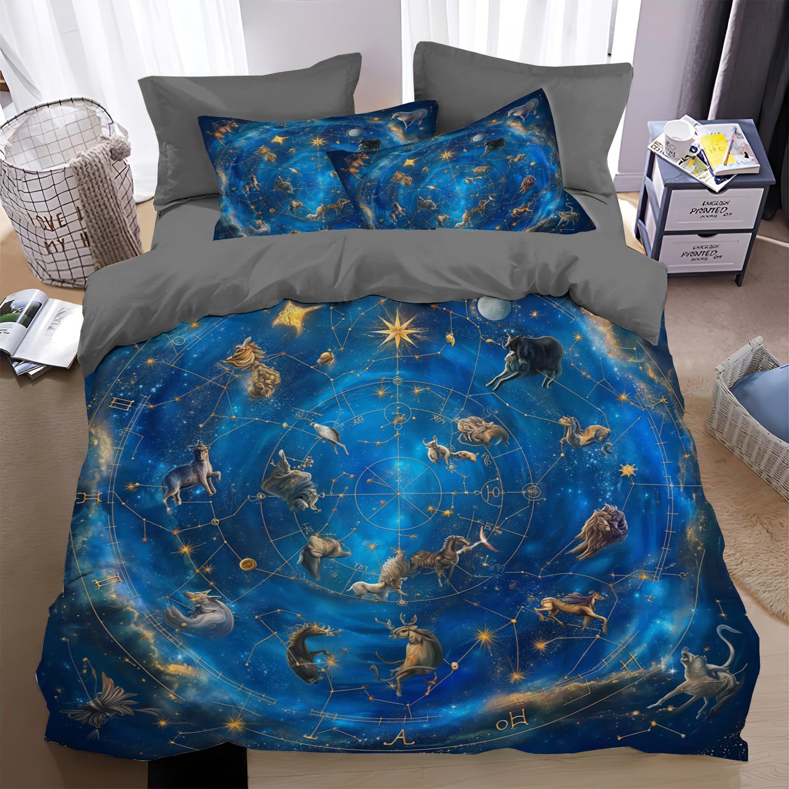 Ensemble de literie planète 200x200 avec housse de couette girly adulte