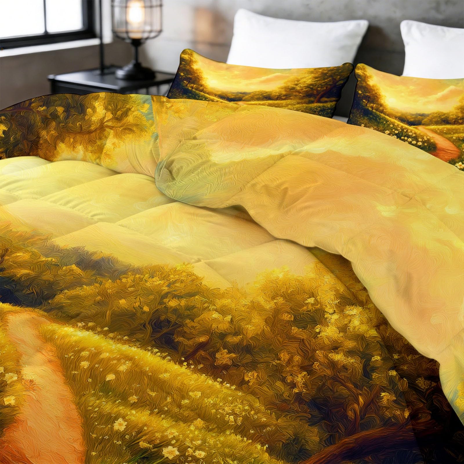 Generisch Bajeczna kołdra bez poszewki 155 x 220 cm, na 4 pory roku, dwustronna, rustykalna trawa dziki kwiat, kołdra całoroczna, miękka, nadaje się do prania z poszewką na poduszkę