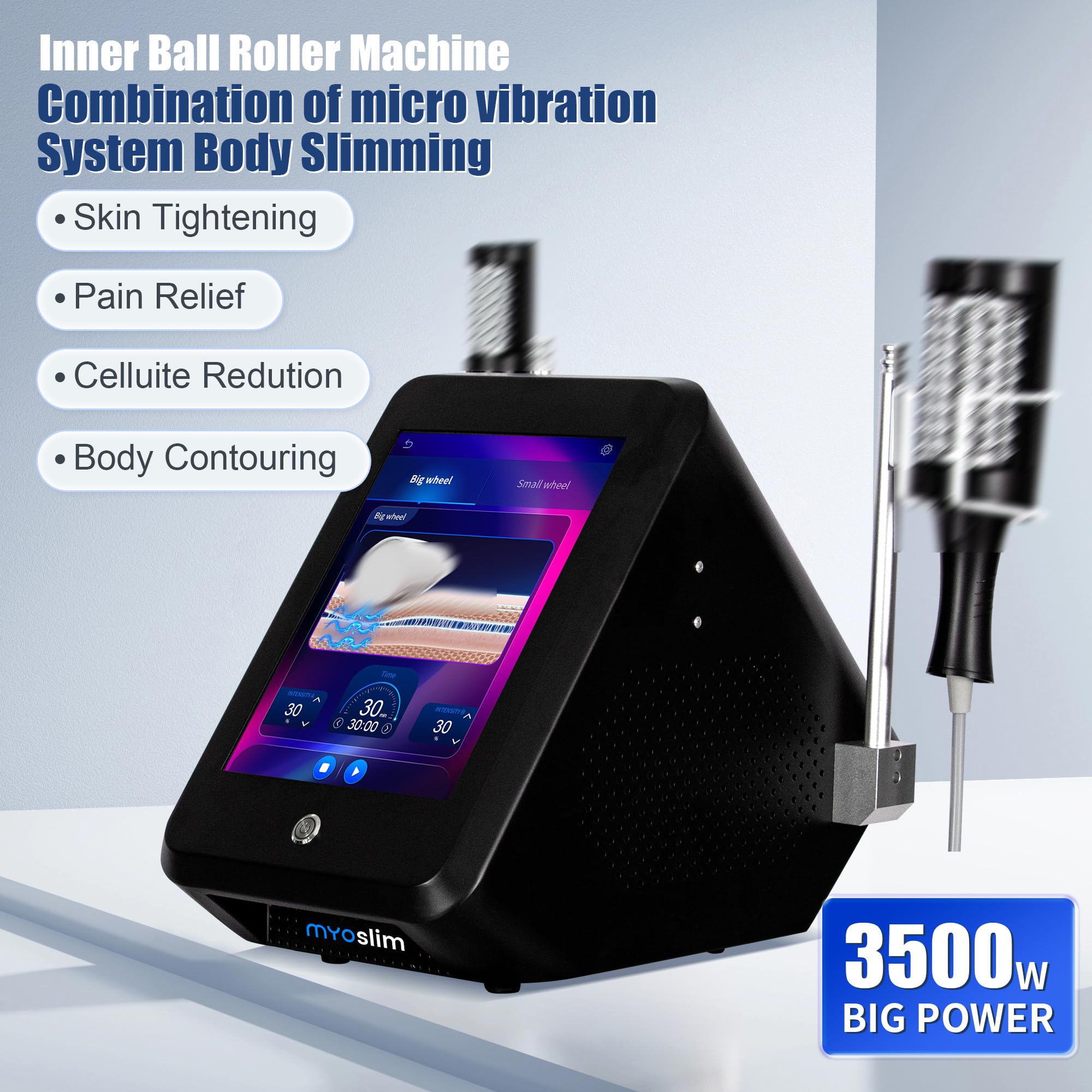 Rullo massaggiante per il corpo 2 in 1, 3500 W, nero