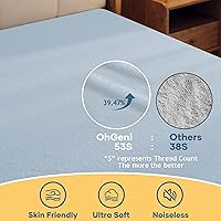 Vista 50 de OhGeni Protector de colchón 100% impermeable, sábana bajera con bolsillos profundos, material suave transpirable sin ruido de alta calidad, funda
