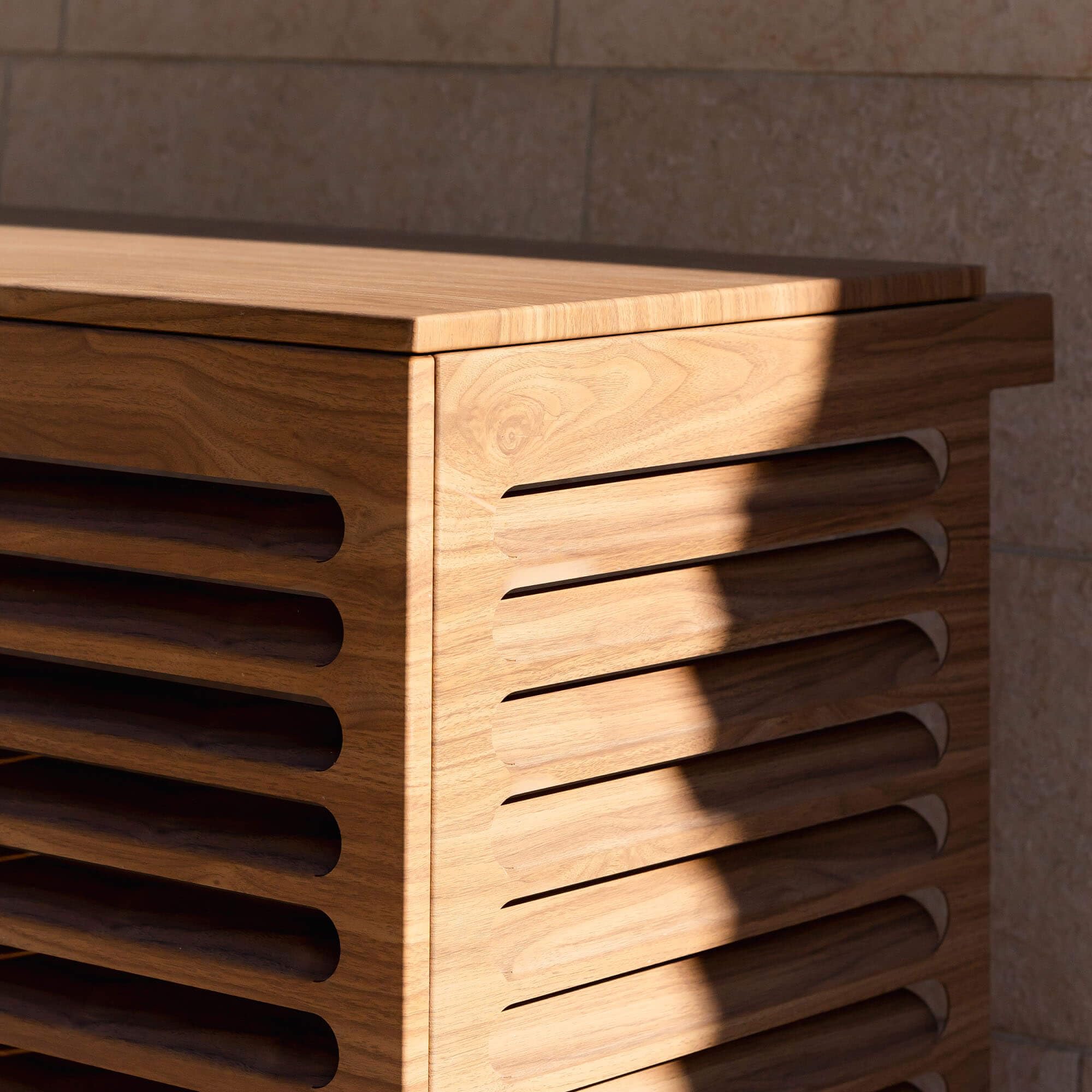 Copertura per climatizzatore e pompa di calore, S - 90 × 48 × 70 cm cm, protegge dalle intemperie, dallo sporco e dagli urti, garantisce un’eccellente circolazione dell’aria, Rovere