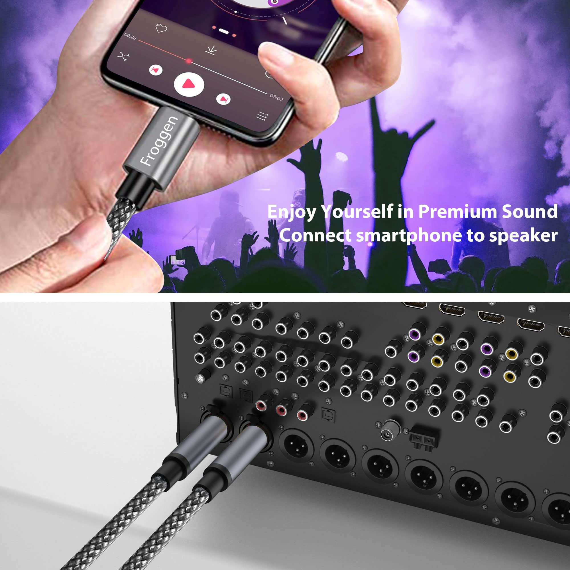 USB C to Dual 6.35mm TRS Stereo Cable, USB C to 1/4 inch Audio Cable - Image 4