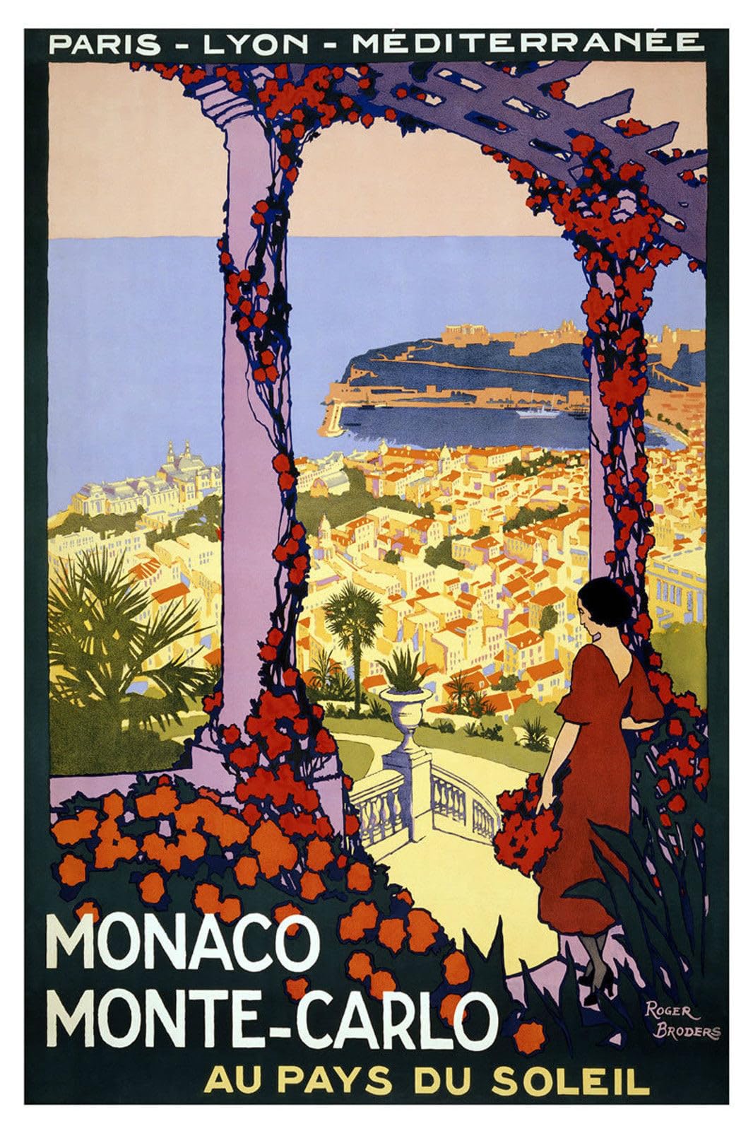 Monaco Monte Carlo Travel Large Metal Tin Sign Poster Retro Wall Plaque Metal Tin Sign 8X12 Inches
