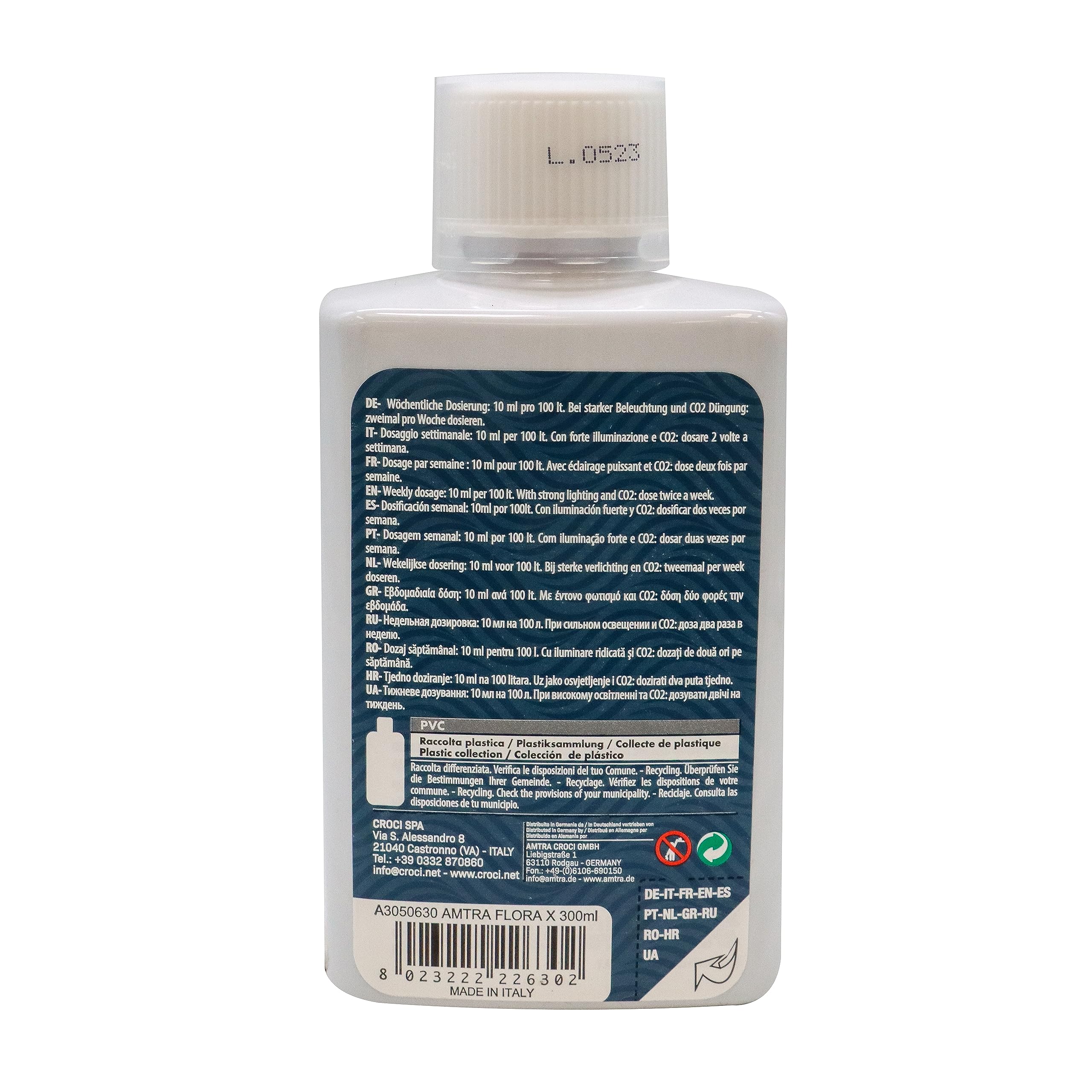 Amtra Flora X - Integratore di Ferro e microelementi per acquari, Fertilizzante per piante d'acquario, per acqua dolce, 300 ml