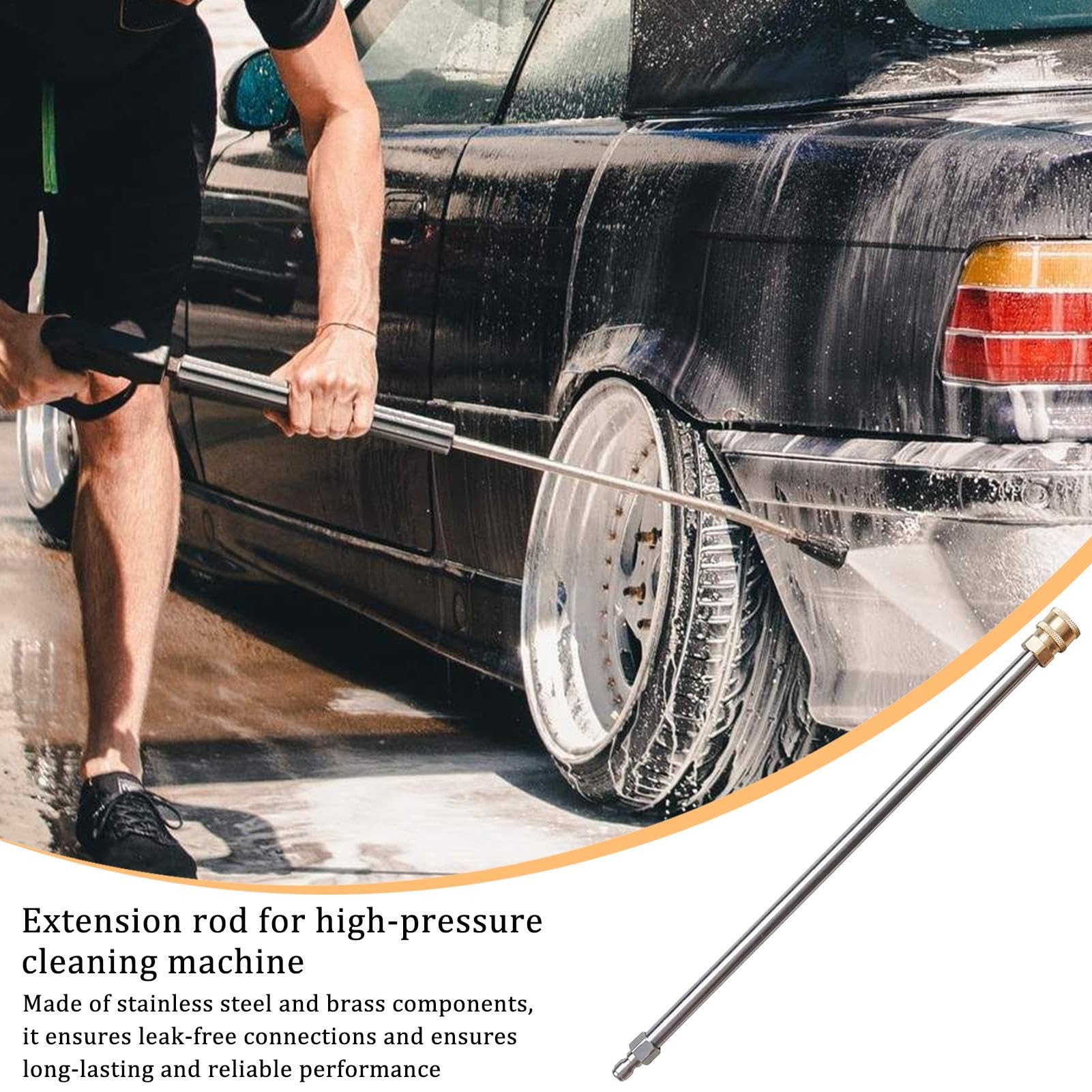 Varilla de extensión para hidrolimpiadora - para hidrolimpiadora | para hidrolimpiadora de 15 pulgadas | Extensión de varilla para hidrolimpiadora de conexión rápida de 4000 PSI, accessor